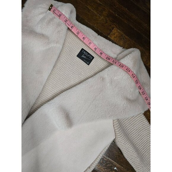 Pale Pink Soft Cozy Faux Fur Wrap Sweater Jacket - Picture 5 of 13